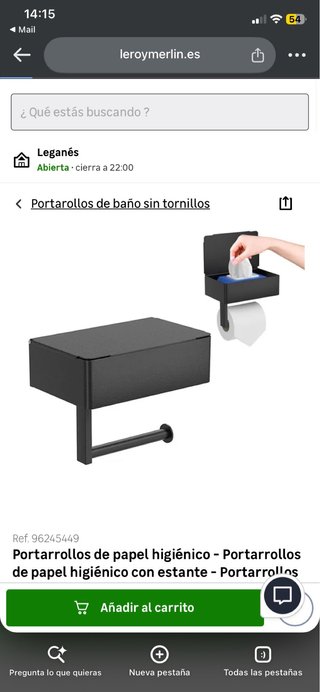 Portarrollos de papel higiénico con estante NUEVO