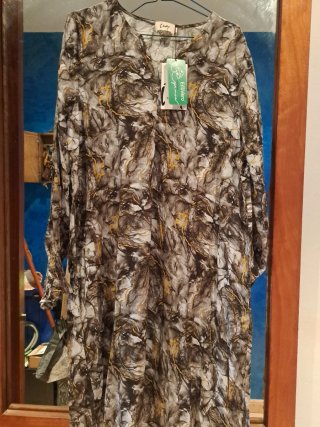 Vestido Manga Larga Estampado Talla M