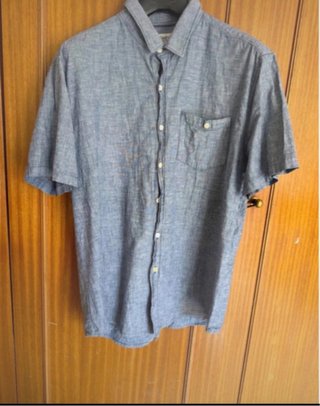 Camisa de manga corta azul