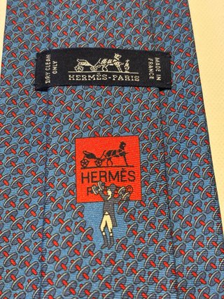 Corbata Hermès Azul y Roja