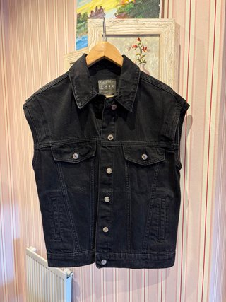 Chaleco vaquero negro talla 36