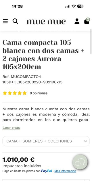 Cama Nido con Almacenaje 105 invluye  colchon