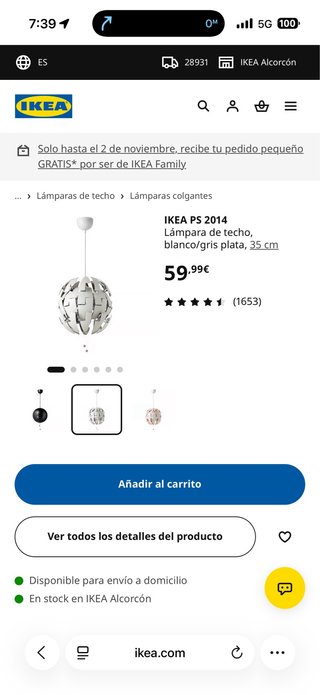 Lámpara de techo IKEA PS 2014