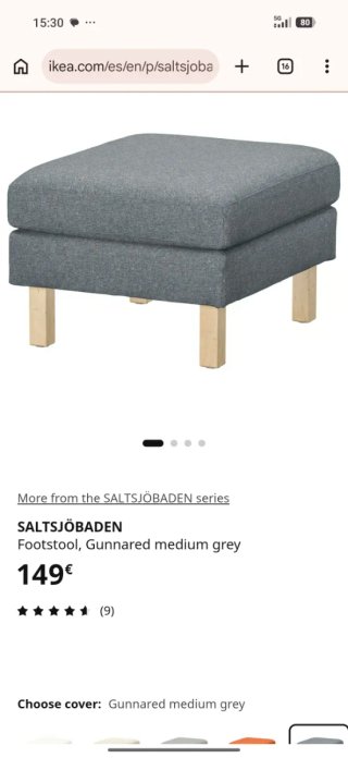 Reposapiés IKEA SALTSJÖBADEN Gris