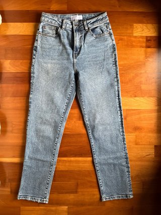 Pantalones mom confort azul