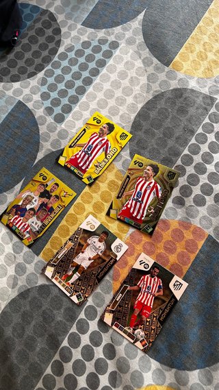 Set de 5 Cartas Panini doradas