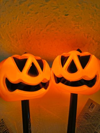 2 Luces Decorativas de Calabaza Halloween exterior
