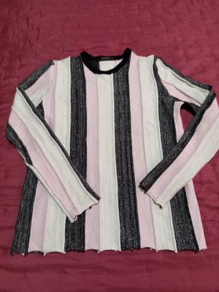 Jersey de rayas negro y rosa