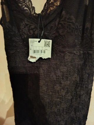 Vestido Negro de Encaje Talla M