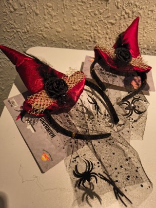 3 Diademas de Bruja con Velo Gafas con clips