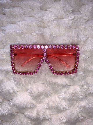 Gafas de Sol XXL Rosas con Pedrería