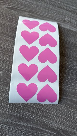 10 pegatinas con corazones rosas