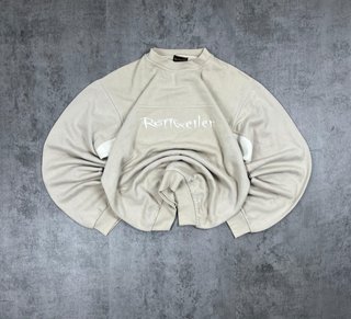 Sudadera Rottweiler beige bordada vintage