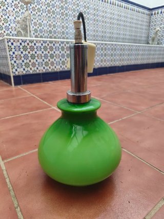 Lámpara Vintage de Cristal Verde