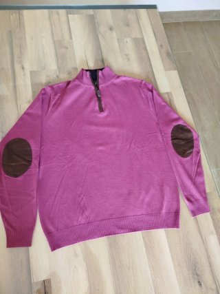 Jersey de punto rosa con cremallera Talla XL