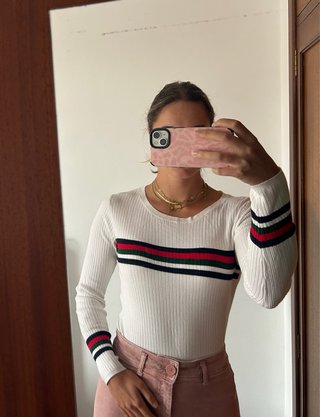 Jersey fino ajustado de rayas