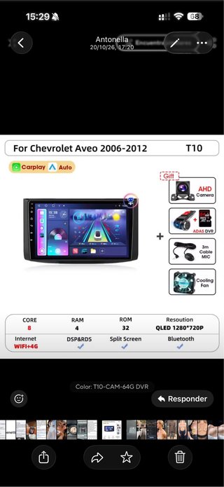 Radio Coche Srnubi para Chevrolet Aveo 2006-2012