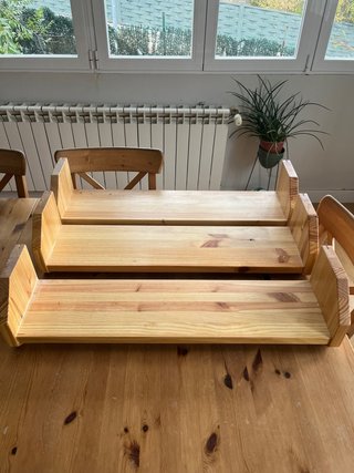 Set de 3 Baldas de Madera de Pino