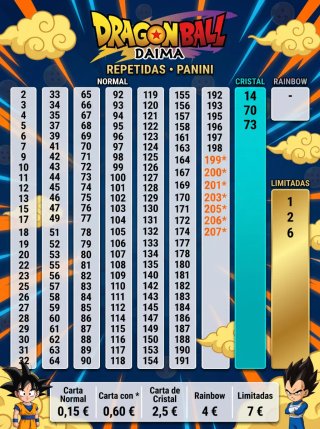 Cartas Dragon Ball Daima Panini