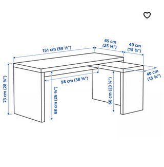 Escritorio IKEA con módulo auxiliar