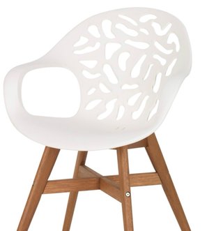 Silla Ikea de Pino y Plástico Blanco
