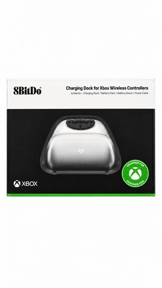 Base carga 8BitDo Xbox blanca batería incluida