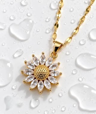 Collar Girasol con Circonitas