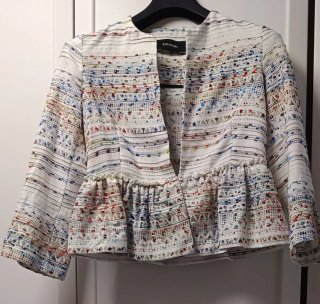 Chaqueta Zara Basic Peplum Blanca Talla M