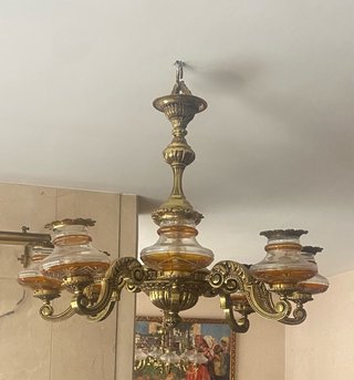Lámpara de Bronce con Brazos