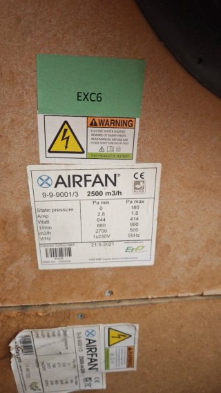 Extractor Airfan 2500 m3/h