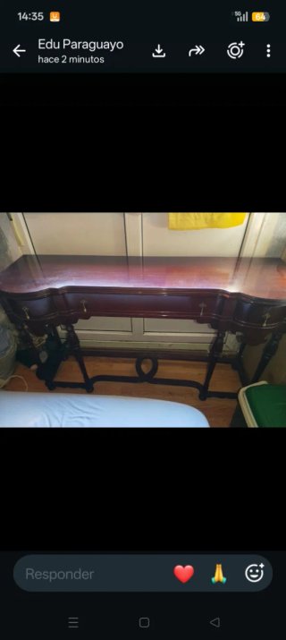 Consola recibidor de madera antigua