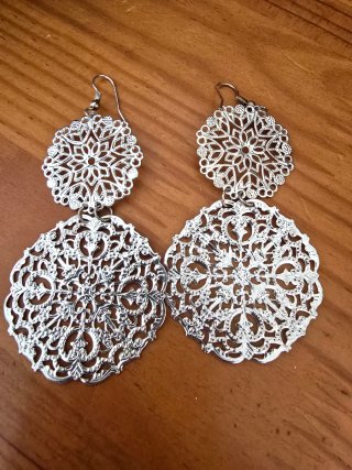 Brincos Rendados Prateados
