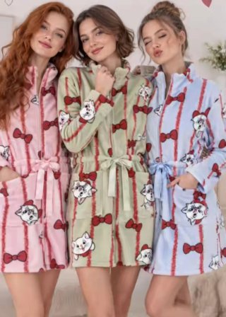 Bata de estar por casa con estampado