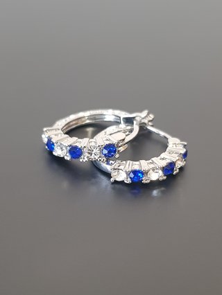Pendientes de Plata con Circonitas Azules (196)