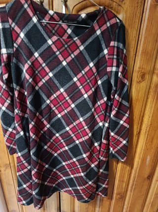 Vestido de Paño Estampado Talla L