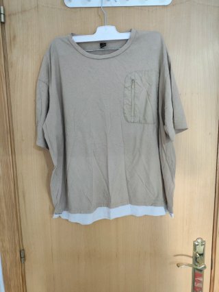Camiseta Oversized Beige Shein