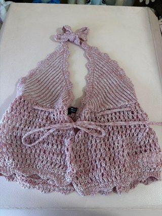 Top de lana rosa