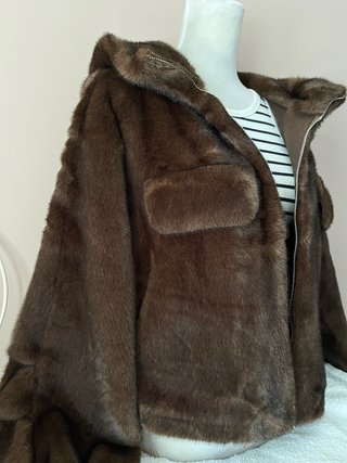 Chaqueta de Pelo Marrón Chocolate