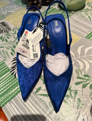 Tacones Zara Azules Talla 38