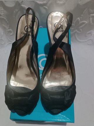 Zapatos tacón de Raso Alex Silva Negros Talla 38