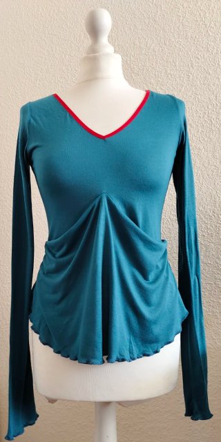 Camiseta de manga larga azul verdoso