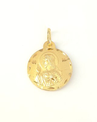 Medalla Religiosa de oro de 18k, 2.32 g.