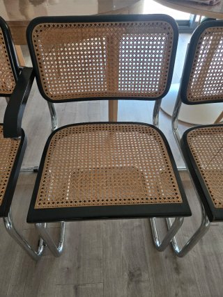 Set de 2 Sillas de Rejilla y Madera