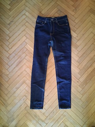 Pantalones Pitillo Azul Marino Talle Alto