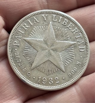 Moneda 1 Peso Cuba 1932