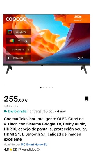 Televisor Coocaa 40 QLED Smart TV