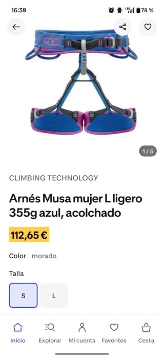 ARNÉS CLIMBING THECNÓLOGY MUSA ESTRENAR