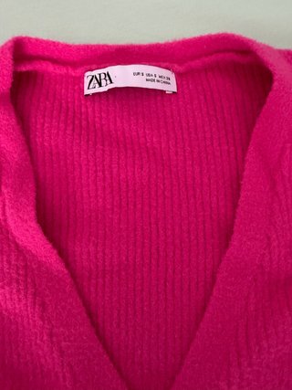 Cárdigan Zara Rosa con Botones Vintage