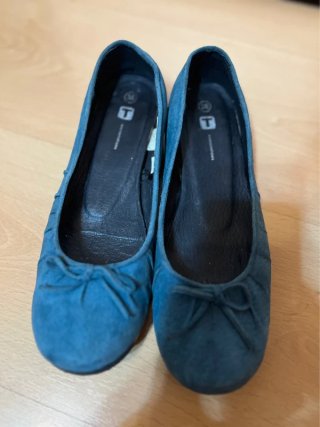Bailarinas de Piel Azules Talla 38
