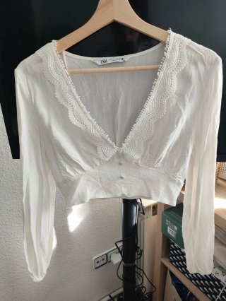 Blusa blanca Zara talla S